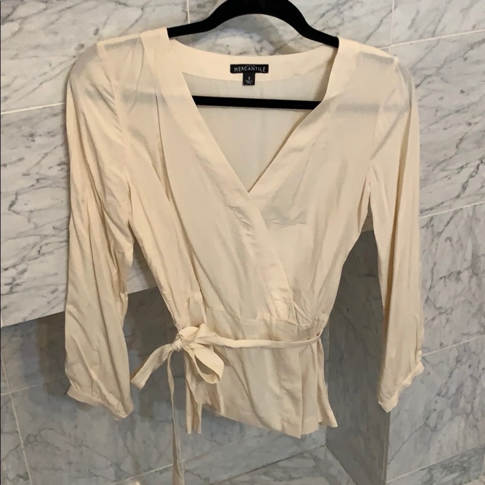 Cream 3/4 length top